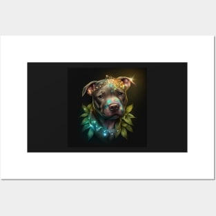 Glowy Pit Bull Puppy Posters and Art